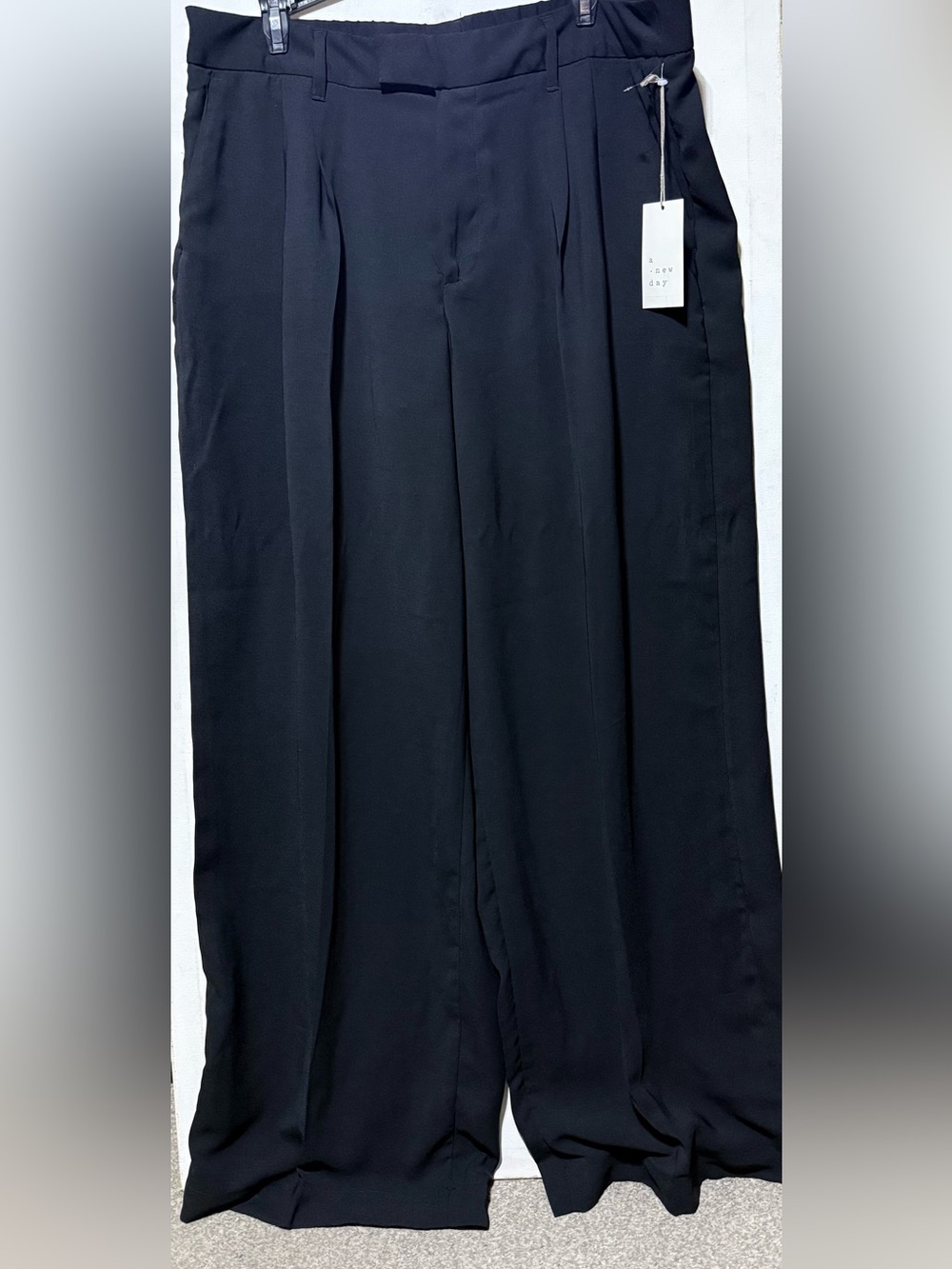 a new day Size-16 pleated wide-leg pants with high-rise waist